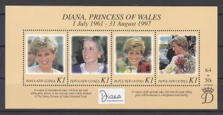 Papua New Guinea známky, Princezna Diana